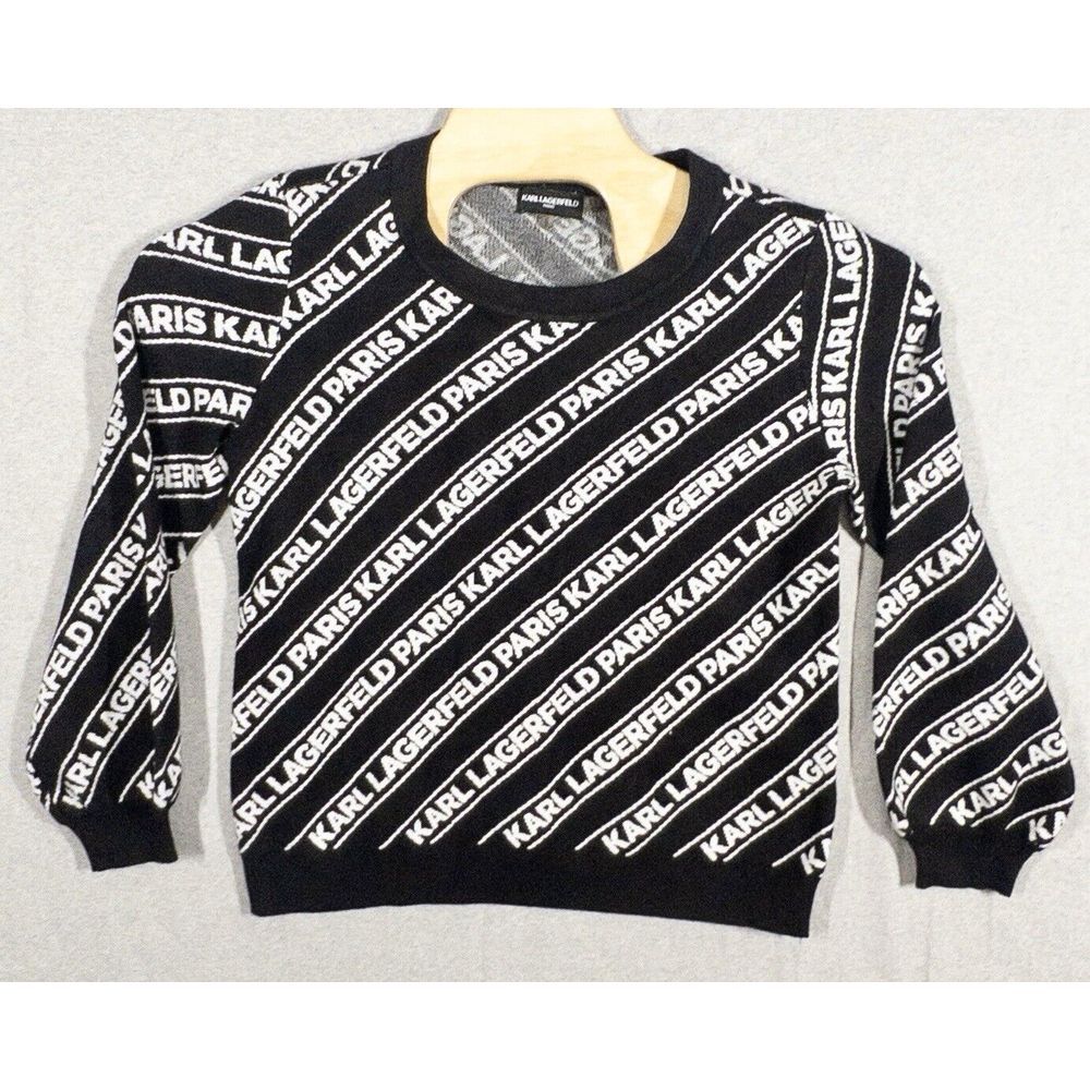 Karl Lagerfeld Paris Diagonal All Over Sweater Womens‎ Medium